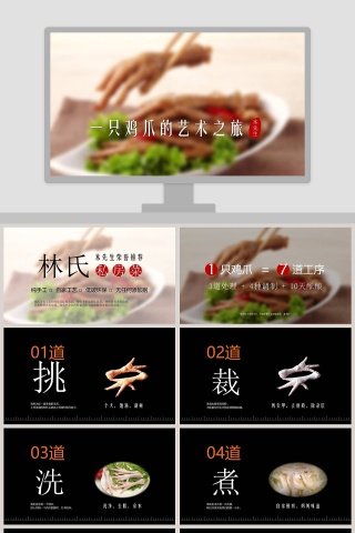 一只鸡爪的艺术之旅零食PPT
