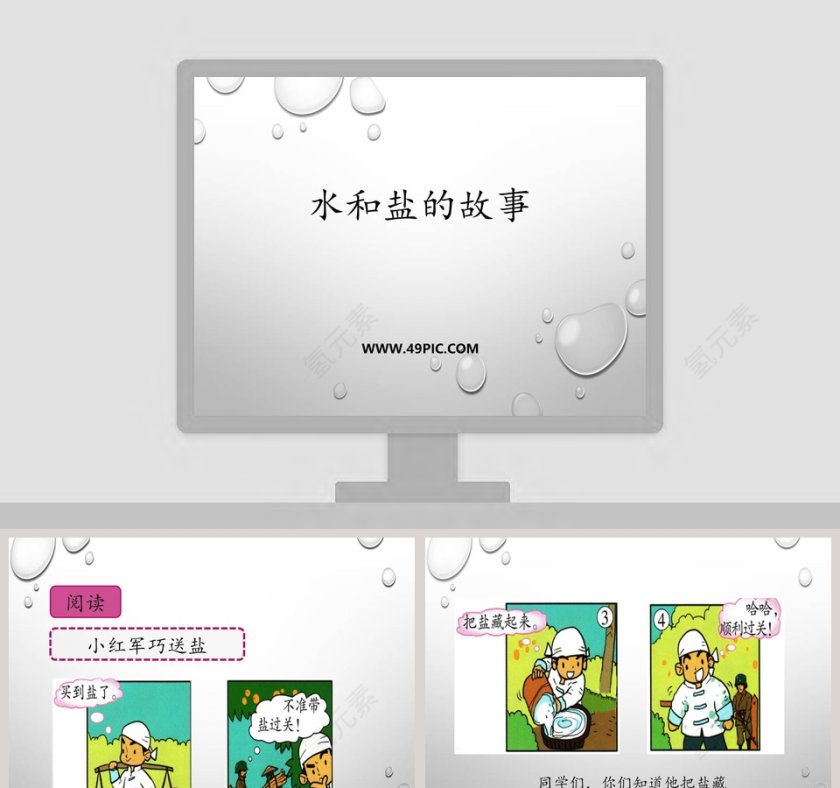 水和盐的故事：政务党建PPT模板解读第1张