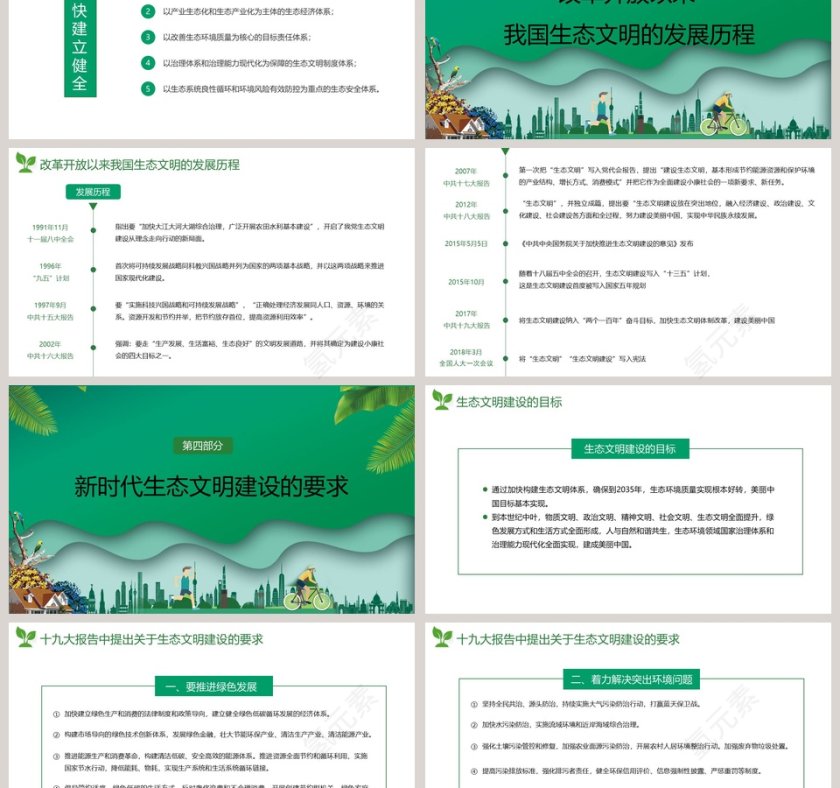 推进生态文明建设绿色城市ppt模板第3张