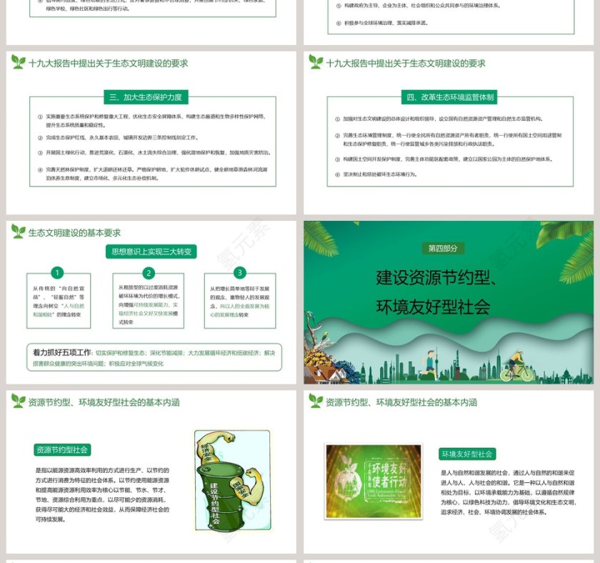 推进生态文明建设绿色城市ppt模板第4张