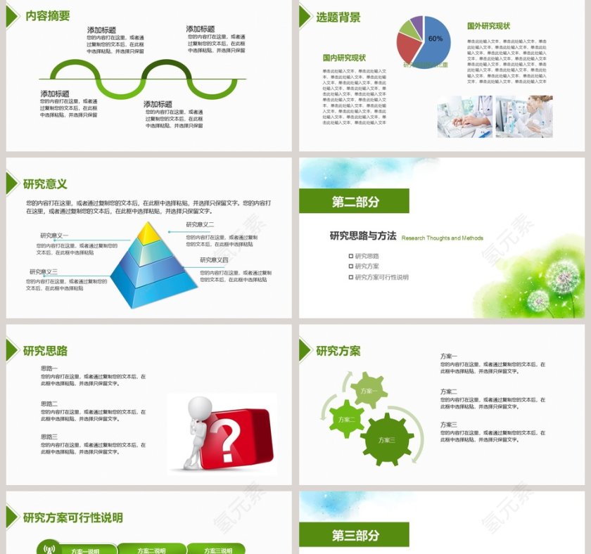 简约清新毕业论文答辩PPT模板第2张