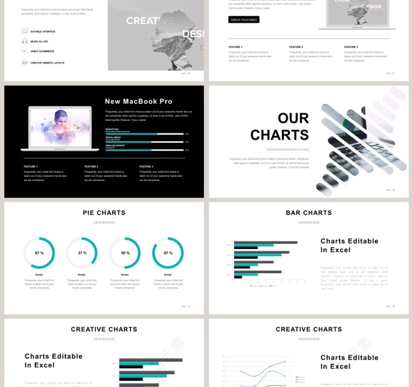 欧美极简PPT商务汇报产品推介通用ppt模板第12张