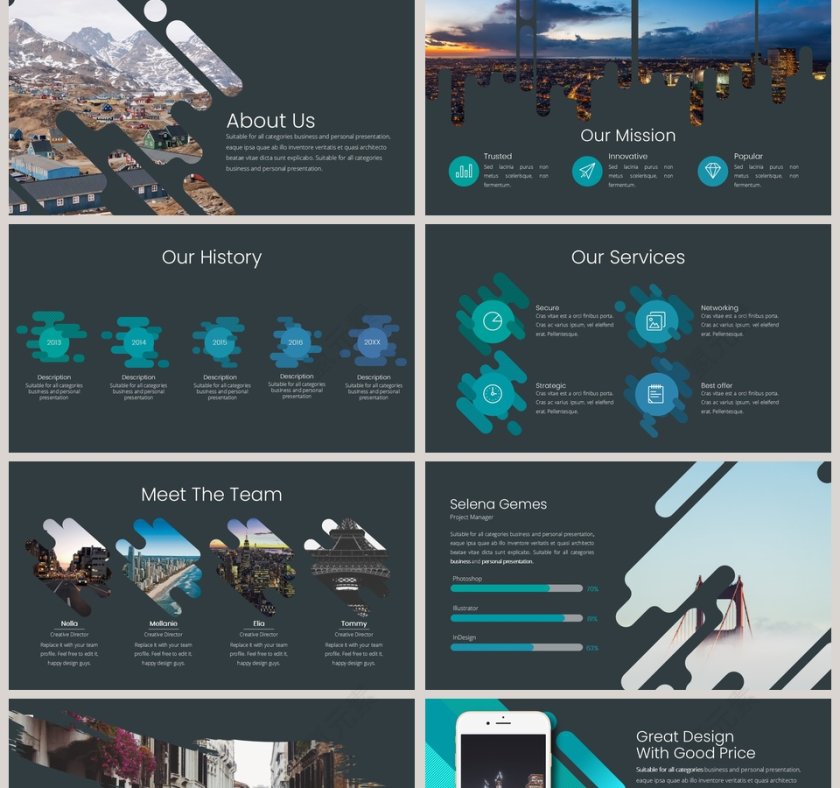 时尚酷炫商务工作汇报ppt模板第2张