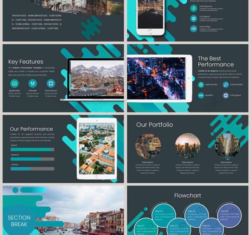 时尚酷炫商务工作汇报ppt模板第3张