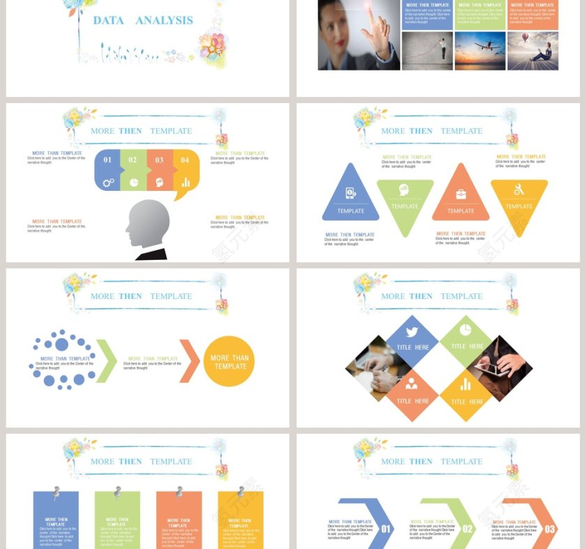 清新水彩商务工作总结PPT第3张