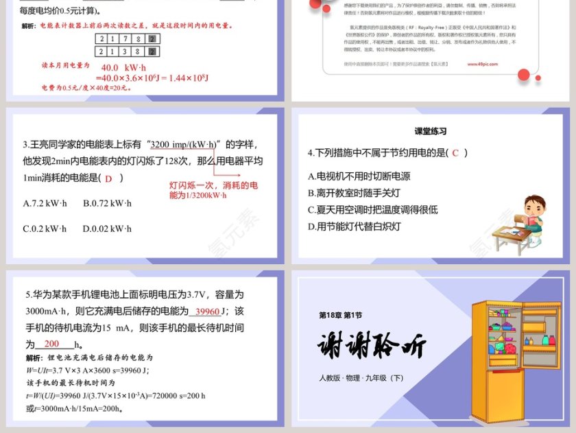 人教版九年级物理下册电能电功PPT课件第6张