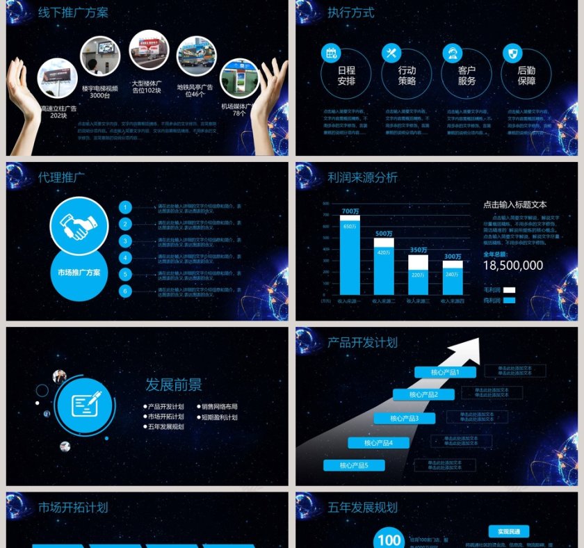 黑色大气科技风商业计划书ppt第5张