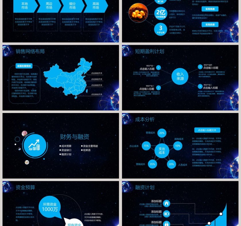 黑色大气科技风商业计划书ppt第6张