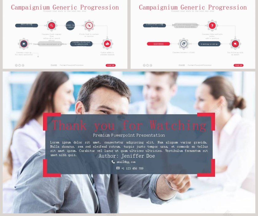 商务小人极简市场分析PPT模板第5张