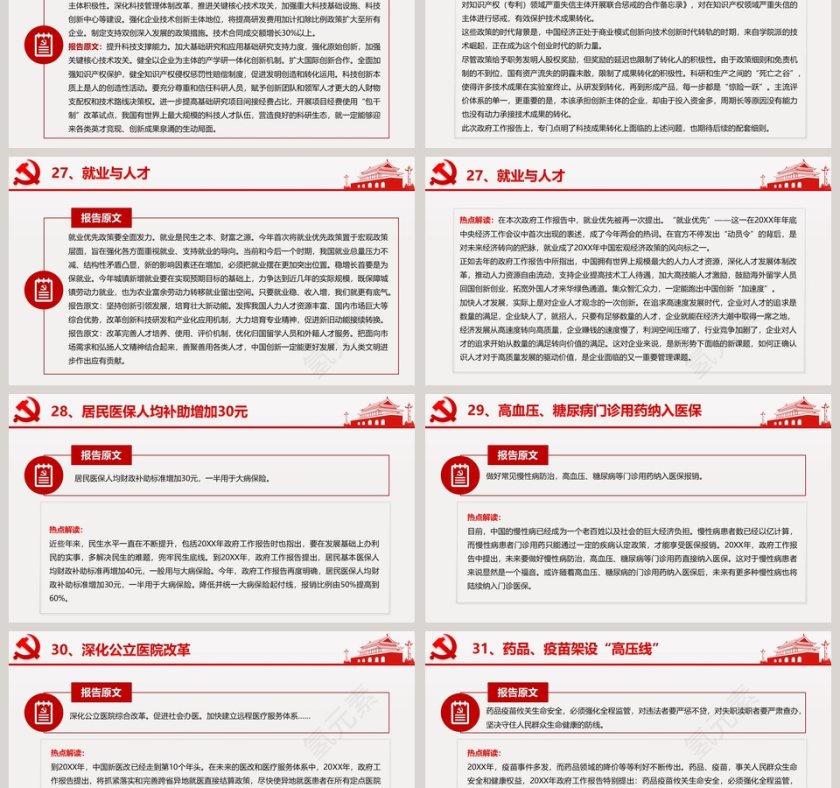 政府工作报告42个亮点模板第6张
