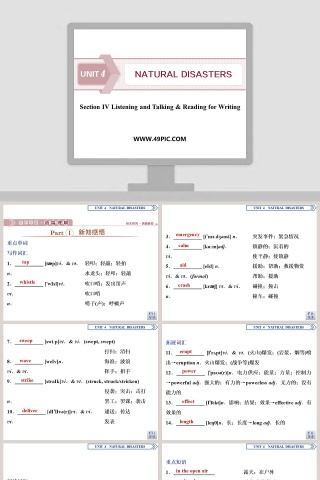 Section  Listening and Talking  Reading for Writing教学ppt课件