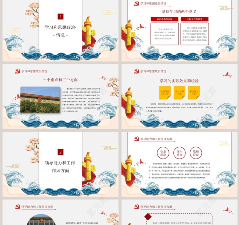 党政风简约述职述廉报告PPT模板第2张