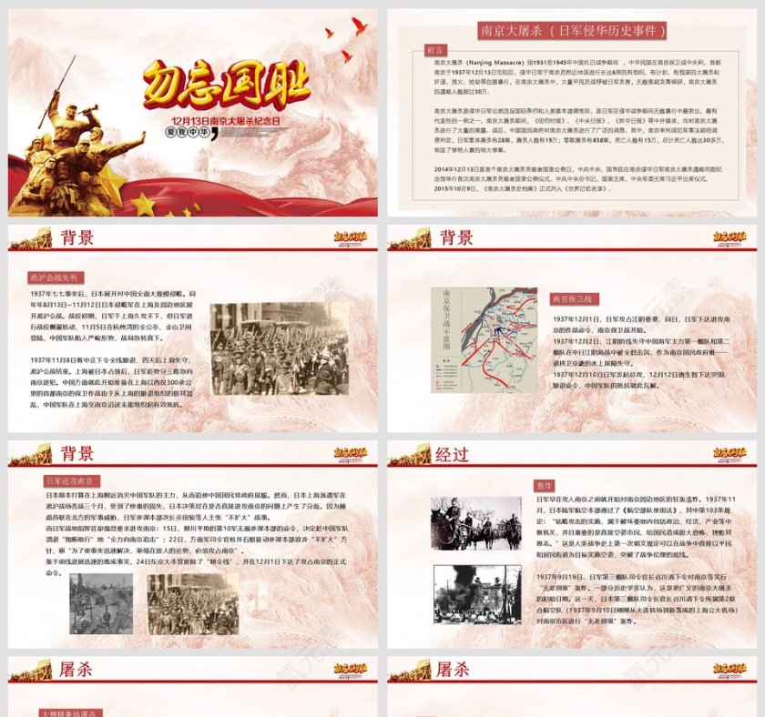 勿忘国耻爱我中华12月13日南京大屠杀纪念日党史党课ppt第2张