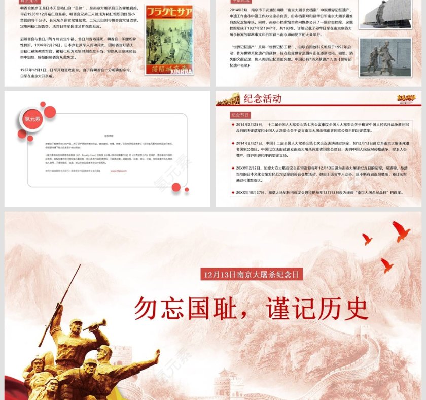 勿忘国耻爱我中华12月13日南京大屠杀纪念日党史党课ppt第6张
