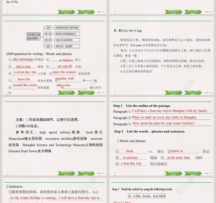 Section Reading for Writing 教育培训行业 PPT 模板下载第2张