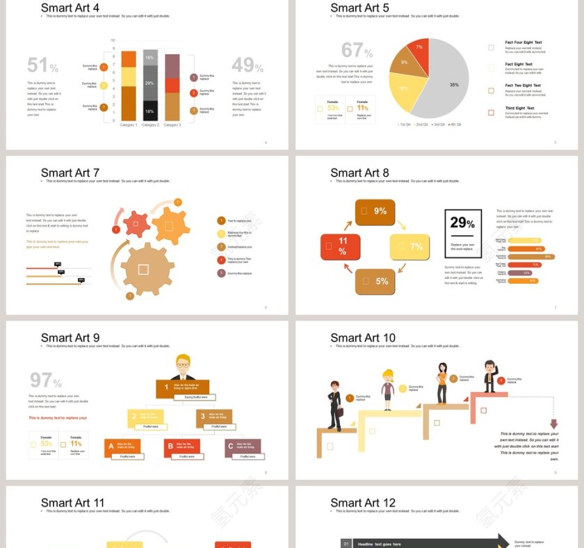金融商务可视化图表集PPT模板第2张