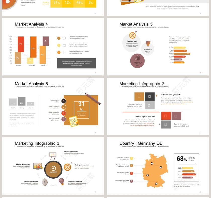 金融商务可视化图表集PPT模板第4张
