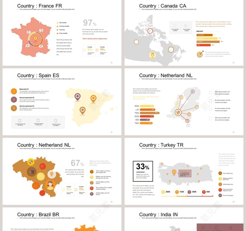 金融商务可视化图表集PPT模板第5张