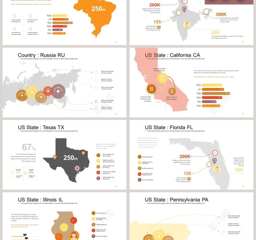 金融商务可视化图表集PPT模板第6张