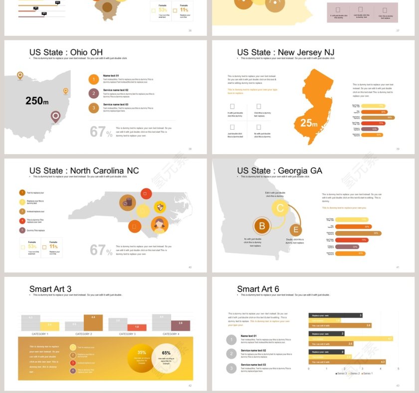 金融商务可视化图表集PPT模板第7张