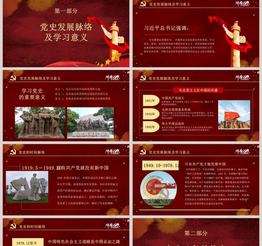 98年光辉历程中国共产党党史PPT模板第2张
