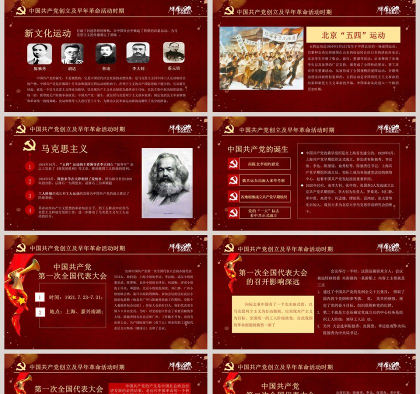 98年光辉历程中国共产党党史PPT模板第5张