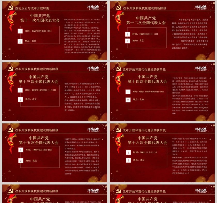 98年光辉历程中国共产党党史PPT模板第8张