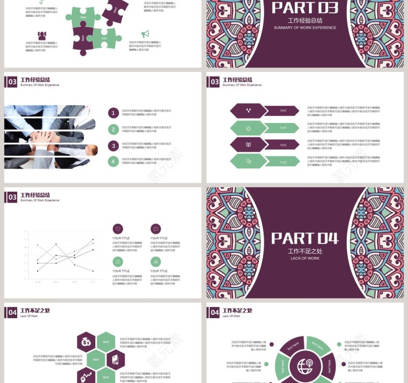 复古民族风工作总结模板PPT第3张