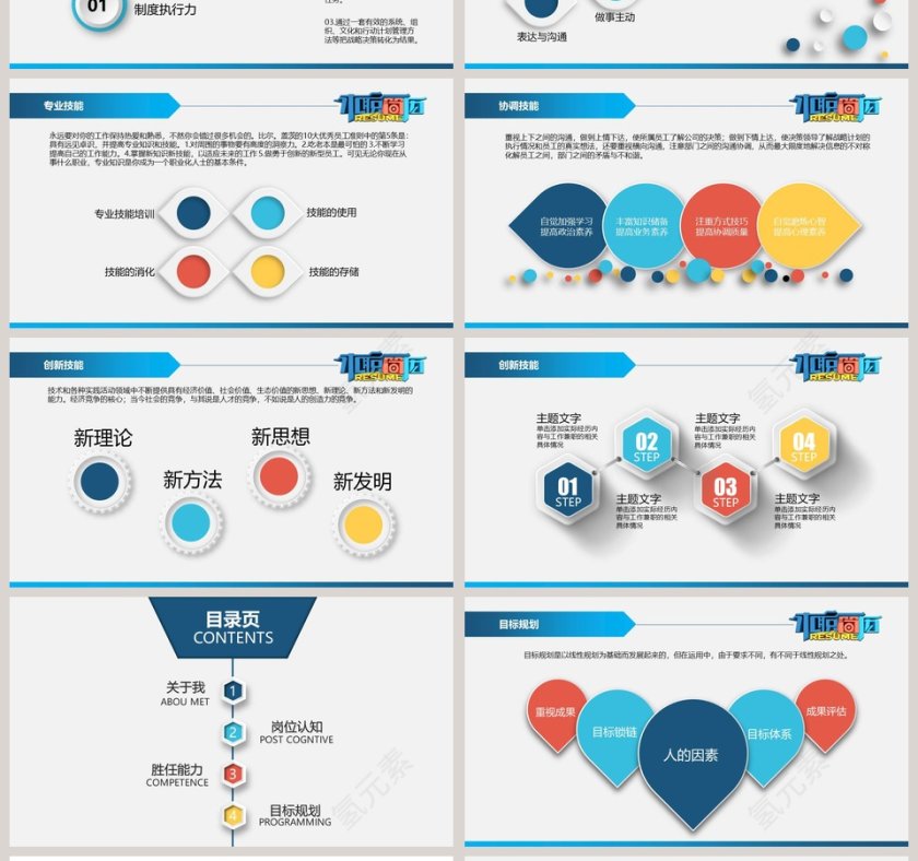 简洁清新个人求职简历PPT模板第4张