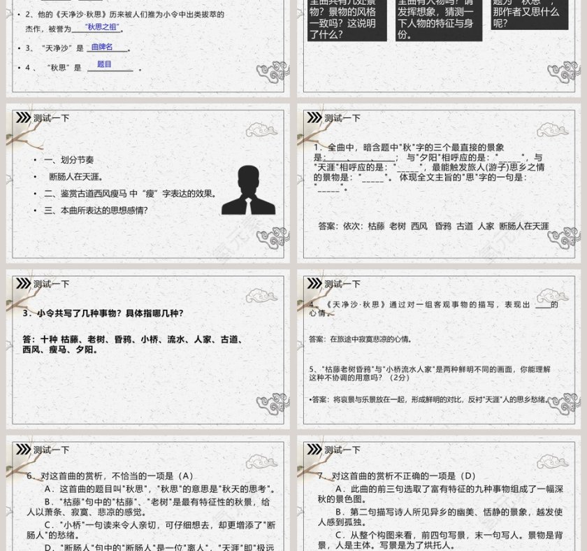 诗词解析天净沙秋思语文课件PPT第3张