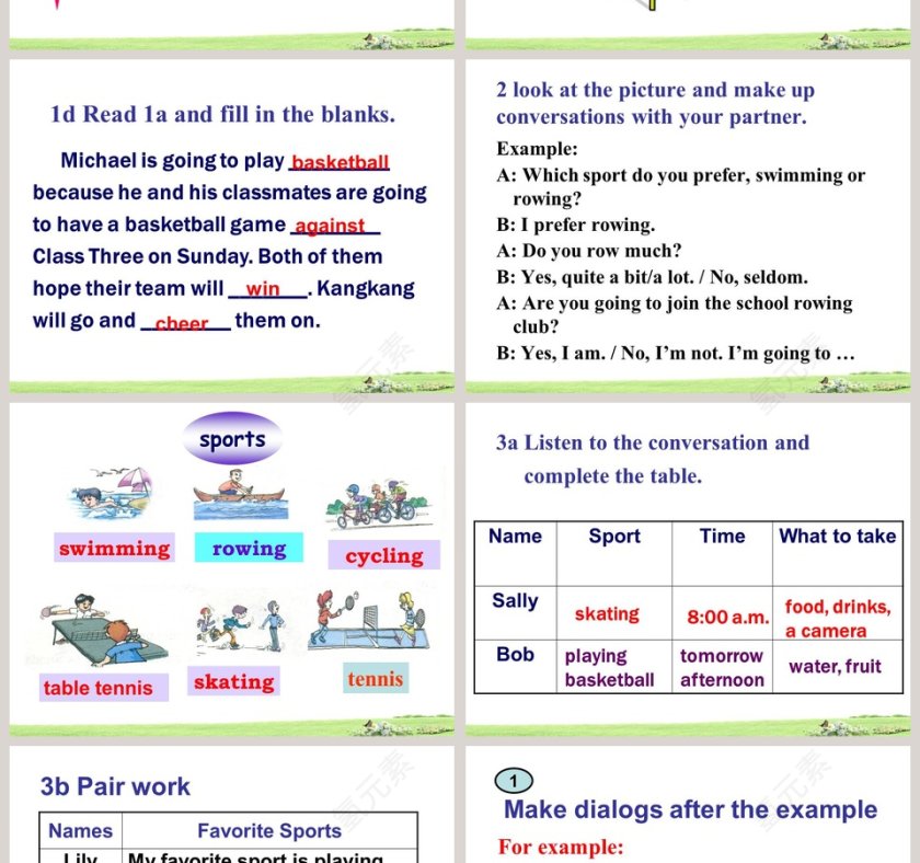 Unit 4When do you have class PPT模板第4张