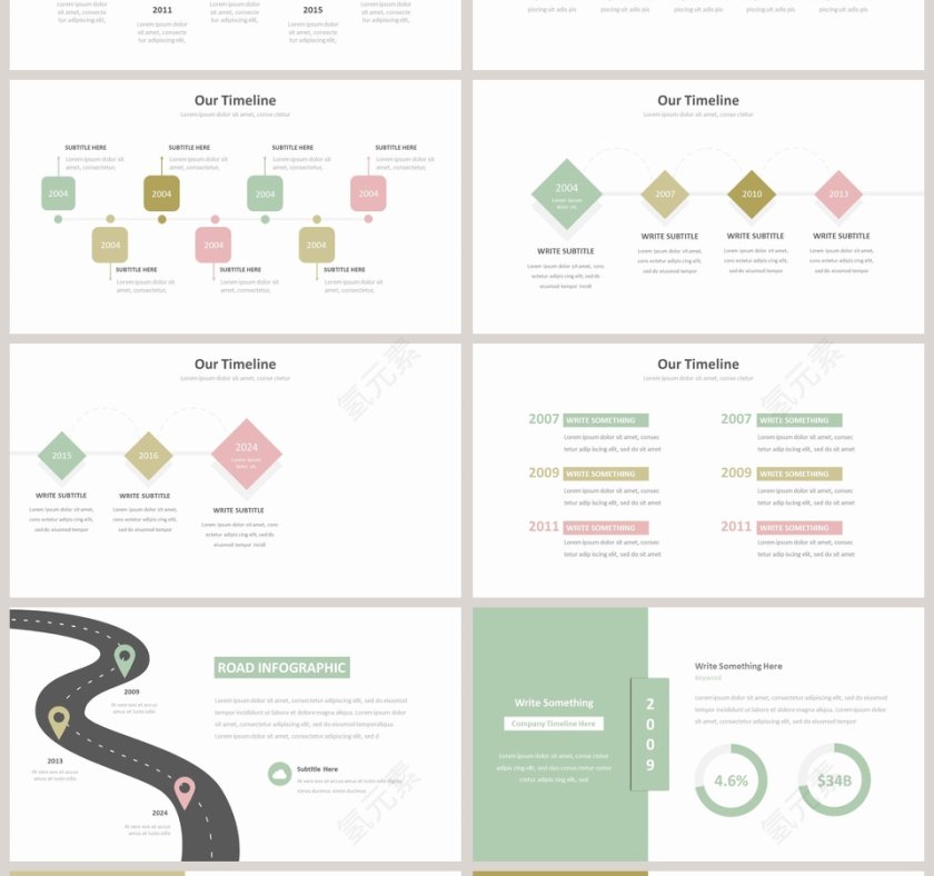 多彩简约企业组织架构图PPT模版第4张