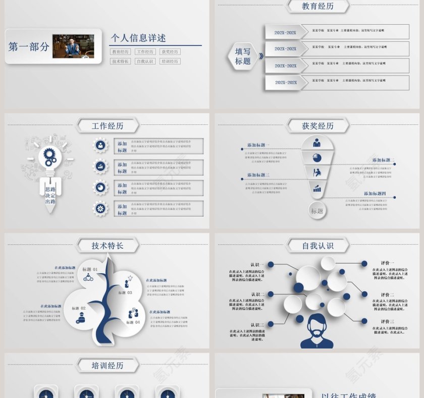 简约蓝色岗位竞聘述职PPT模板第2张