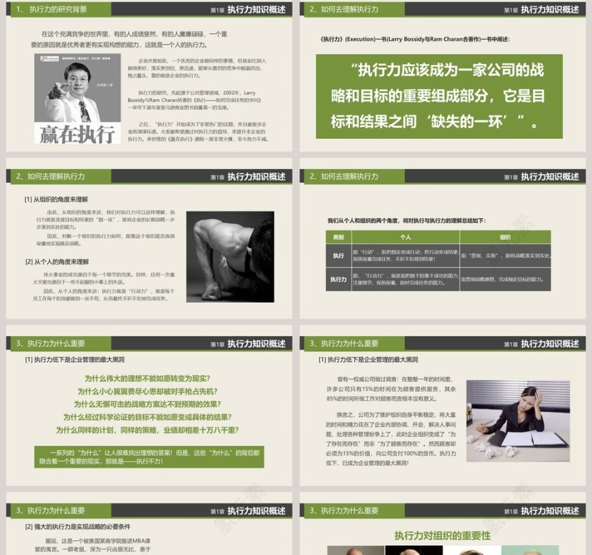 简约赢在执行力工作总结ppt模板第2张