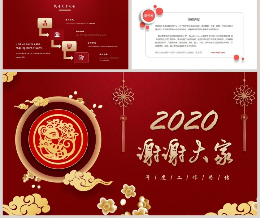 鼠年大吉年度总结汇报2020年会PPT第5张