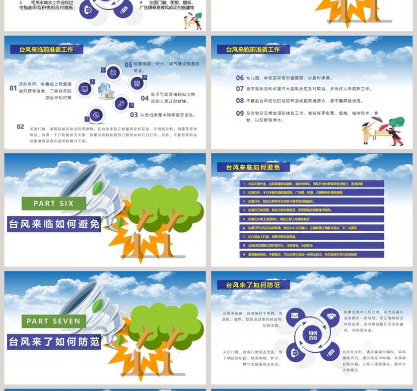 简约防台风安全教育培训PPT模板第4张