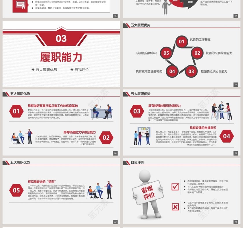 简约岗位竞聘报告PPT模板第4张