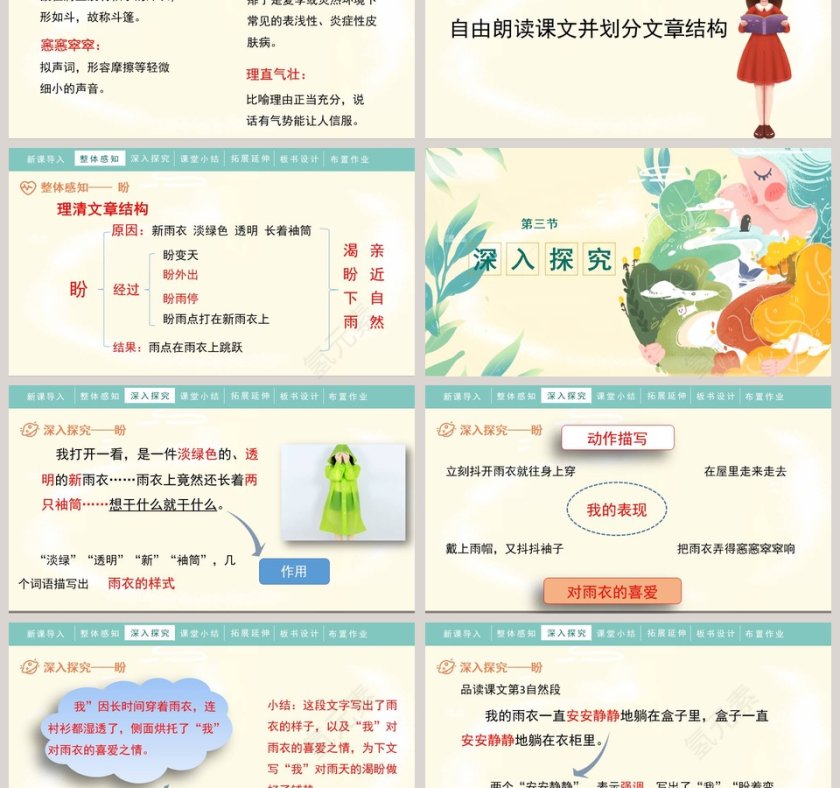 人教版小学语文六年级上册盼铁凝教学课件PPT模板第3张