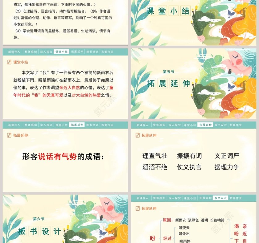 人教版小学语文六年级上册盼铁凝教学课件PPT模板第6张
