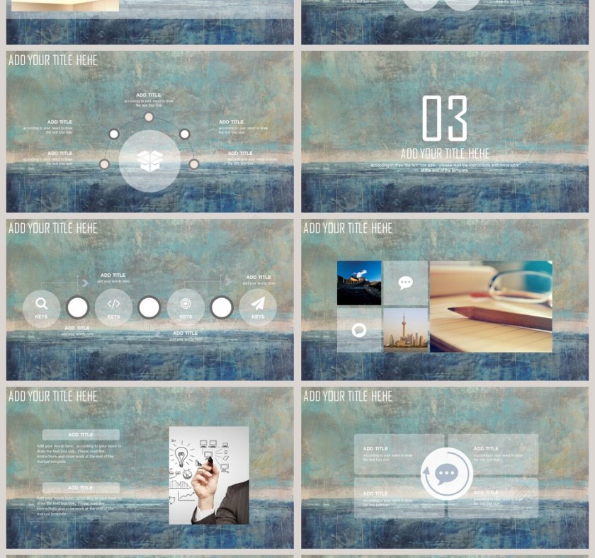 油画风格工作总结PPT模板第4张