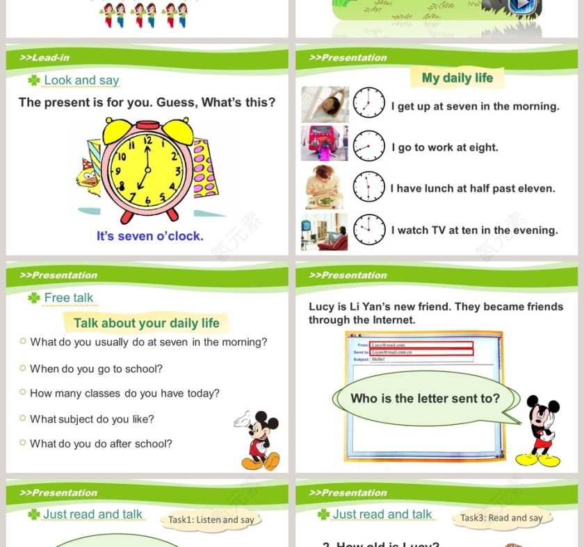 人教精通版六年级上册-Unit1 I go to school at 800教学ppt课件第2张