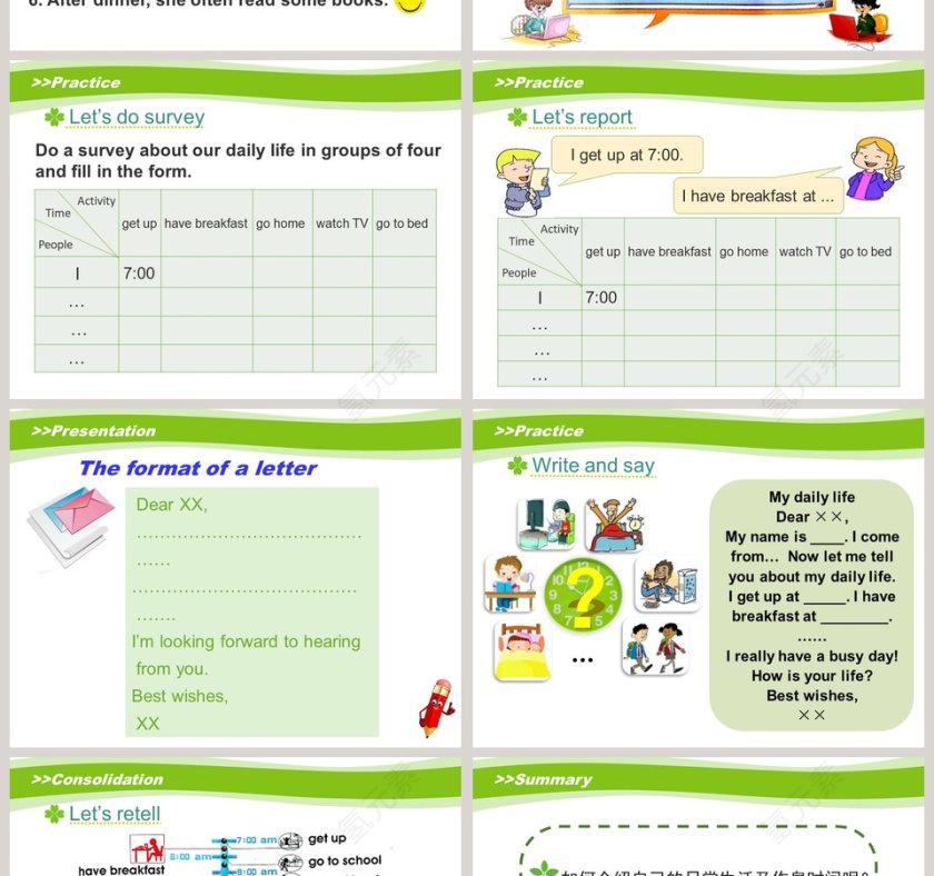 人教精通版六年级上册-Unit1 I go to school at 800教学ppt课件第4张