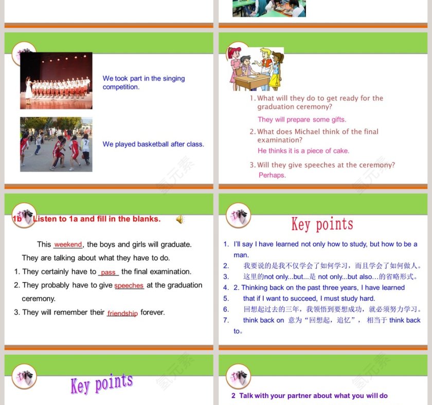 Section AUnit 6  Topic 3I will remember our friendship forever的情感回顾PPT模板第2张