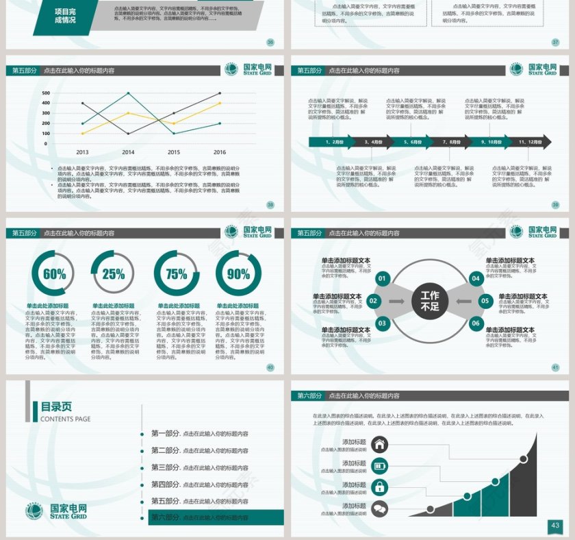 国家电网报告PPT模板第7张