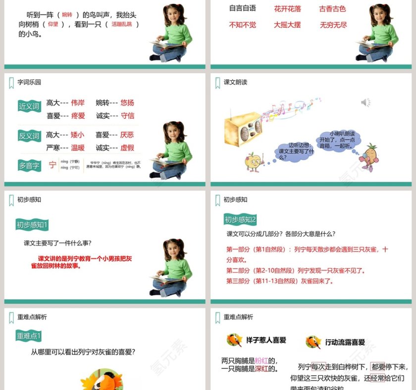 三年级语文上册灰雀PPT课件第3张