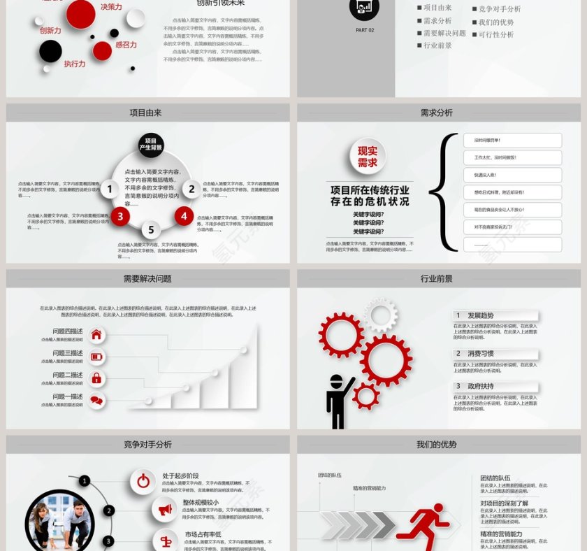 框架完整创业项目计划书PPT模板第3张