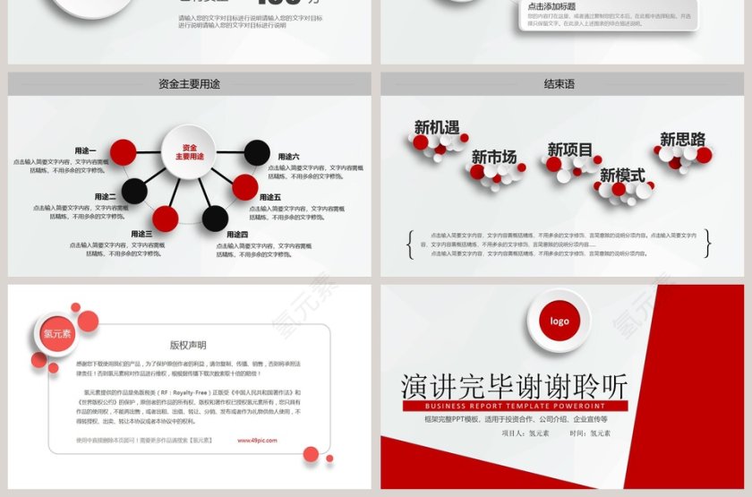 框架完整创业项目计划书PPT模板第7张