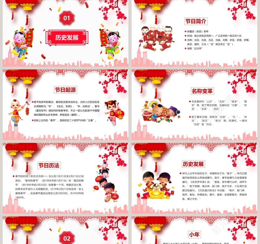 新年传统习俗PPT模板第2张