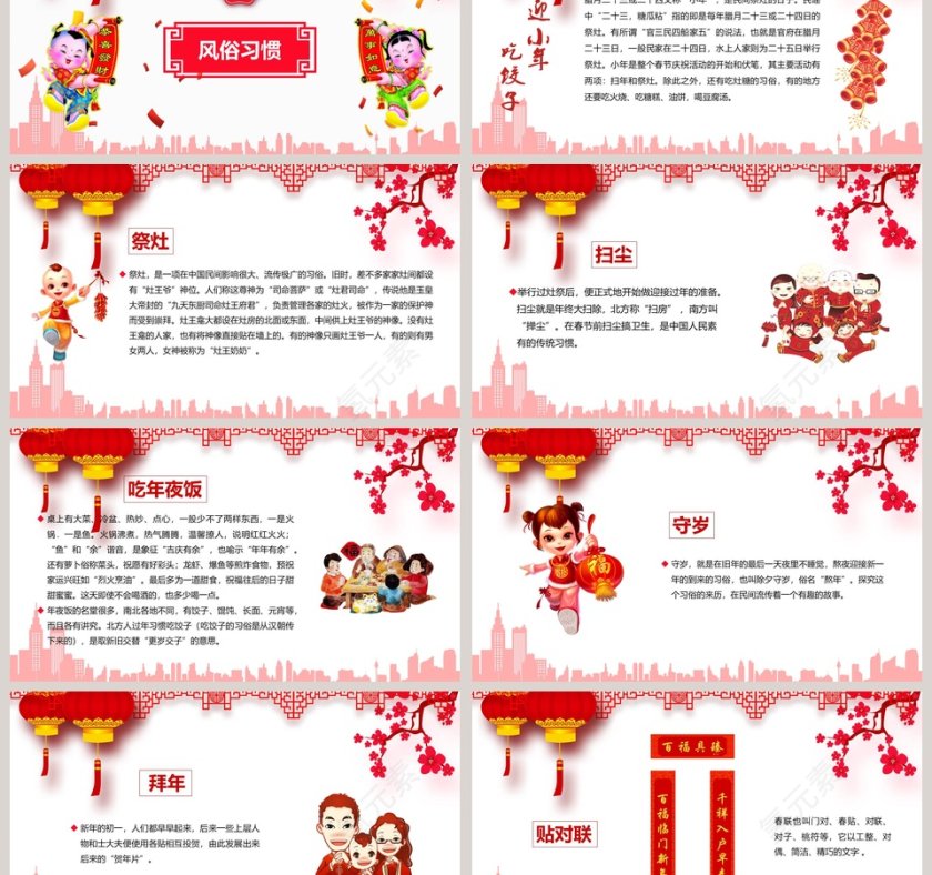 新年传统习俗PPT模板第3张