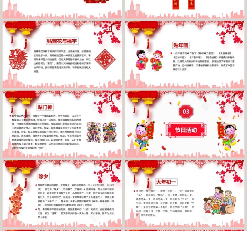 新年传统习俗PPT模板第4张